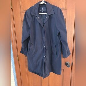 Classic Navy Women's Coat - Lightweight Button-Front Jacket